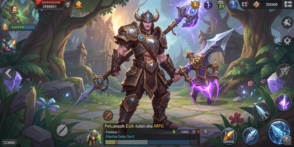 Screenshot gameplay 333666 menampilkan pertarungan epik di dunia fantastis.