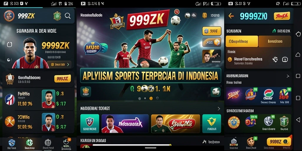 Tampilan utama 999ZK dengan berbagai pilihan taruhan olahraga.