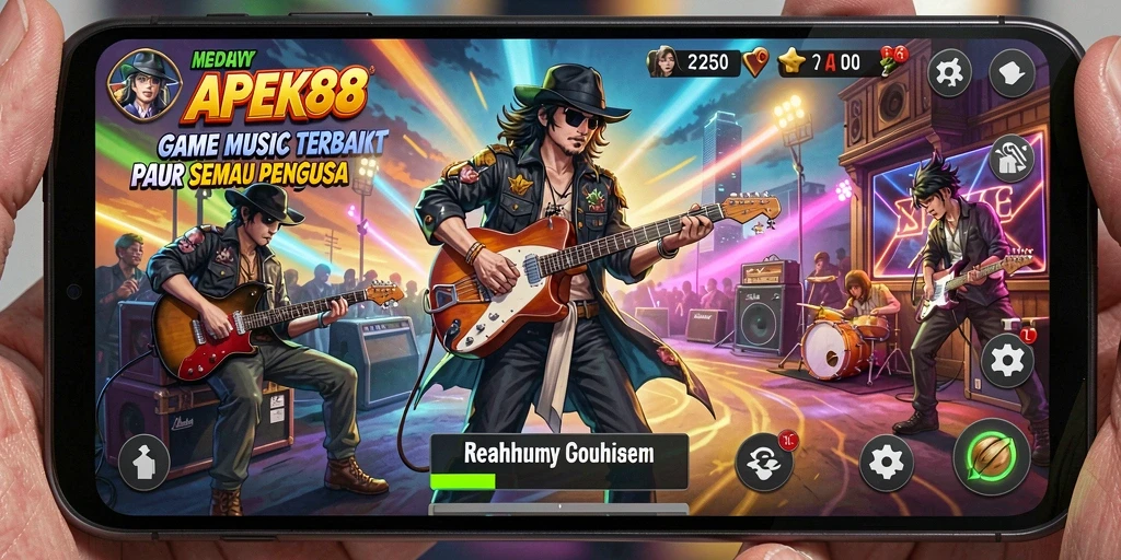 Screenshot APEK88 menampilkan gameplay musik yang menarik.