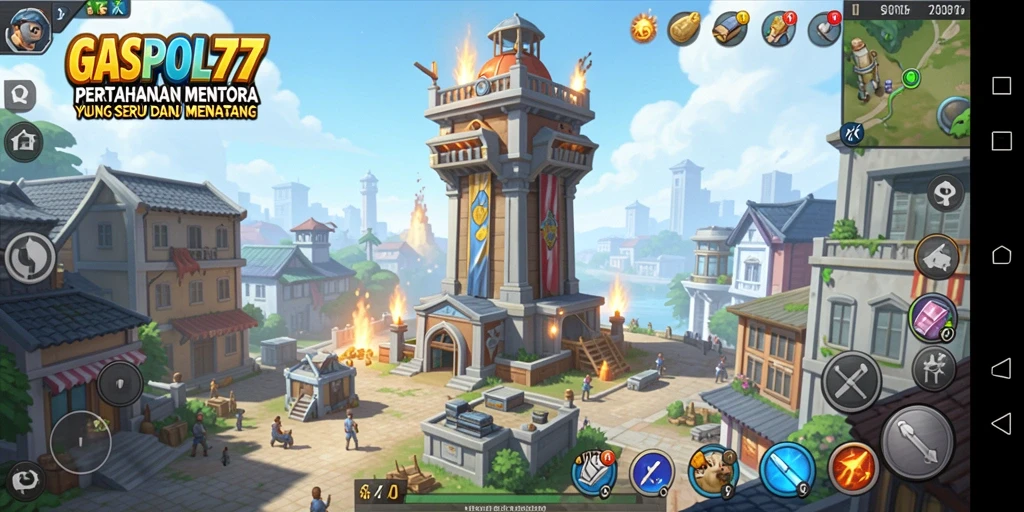 Tampilan gameplay GASPOL77 yang menegangkan dalam Tower Defense.