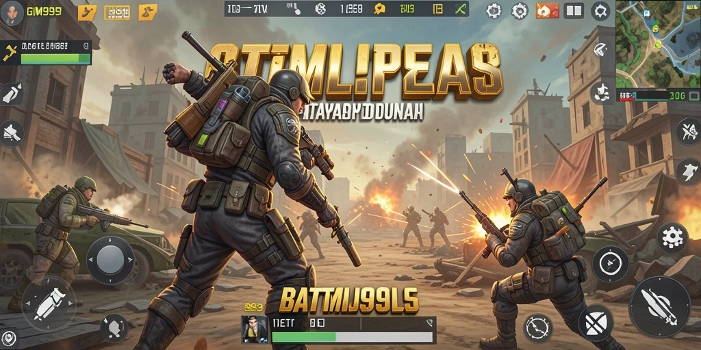 Tangkapan layar GIM999 menampilkan aksi seru dalam game Battle Royale.