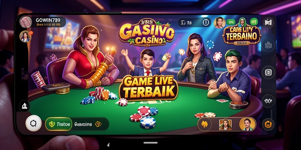 Tampilan menarik dari gameplay GOWIN789 yang menghadirkan dealer langsung.