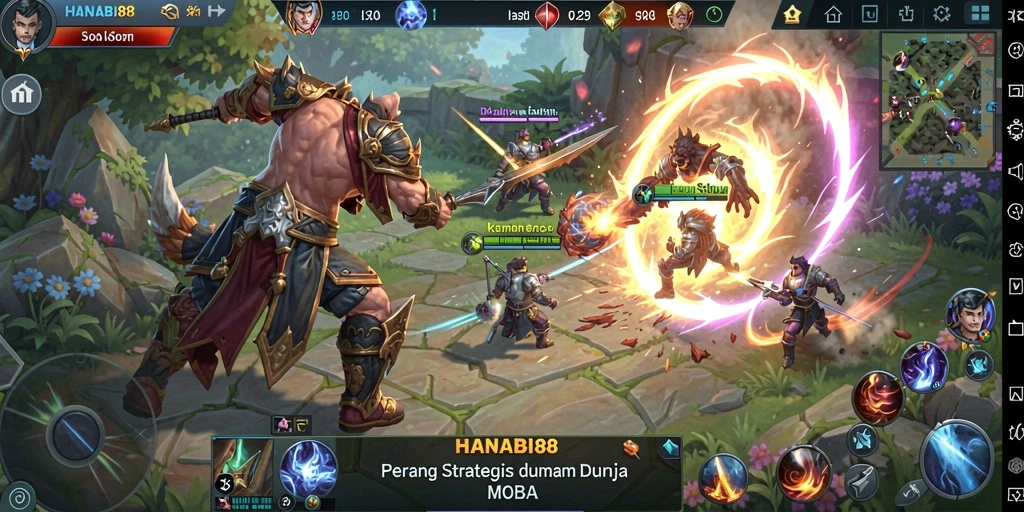 Tangkapan layar menunjukkan aksi gameplay seru dari HANABI88.