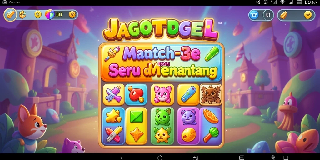 Tampilan gameplay JAGOTOGEL yang menarik dalam genre Match-3.