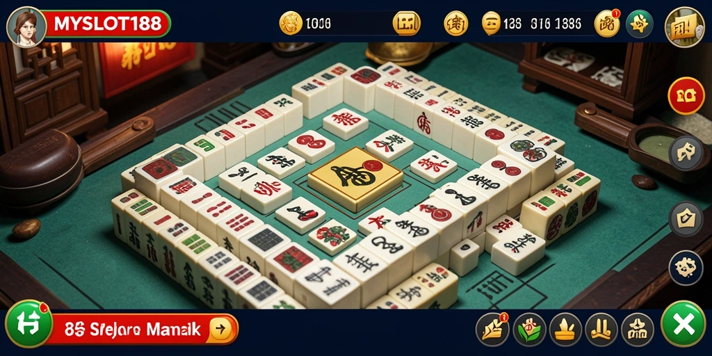 Screenshot MYSLOT188 menunjukkan gameplay Mahjong yang seru dan interaktif.