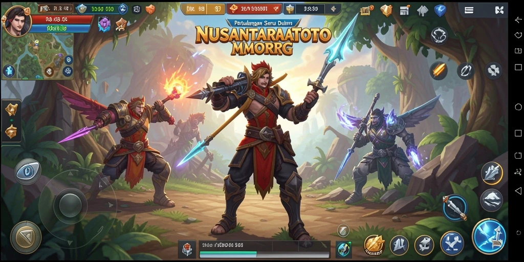 Tampilan seru gameplay dalam NUSANTARATOTO yang menampilkan aksi pertempuran.