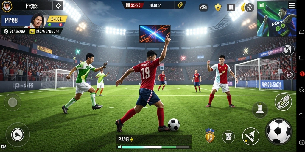 Screenshot utama PP88 menunjukkan aksi seru dalam gameplay olahraga.