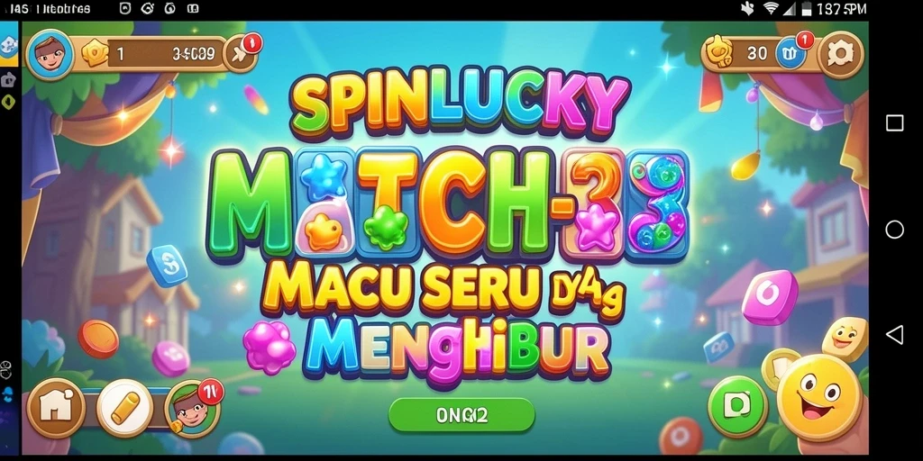 Gameplay SPINLUCKY yang seru dengan tantangan match-3.