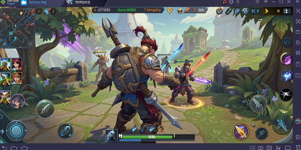 Screenshot utama TOTO313 menampilkan aksi seru dalam gameplay MOBA.